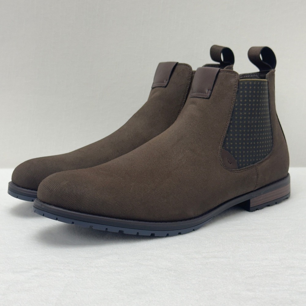 Stacy Adams Oakhurst‎ Chelsea Boots Brown Fabric Side Zipper Mens Size 13M
